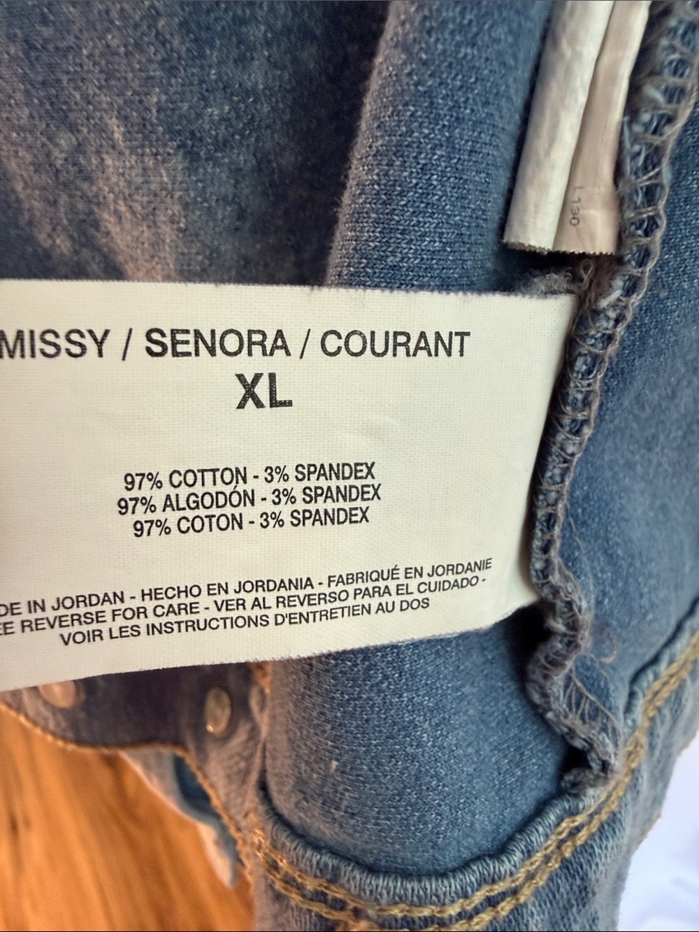 Bandolino Faded Blue Denim Jacket with Graphic Back - Picture 9 of 9